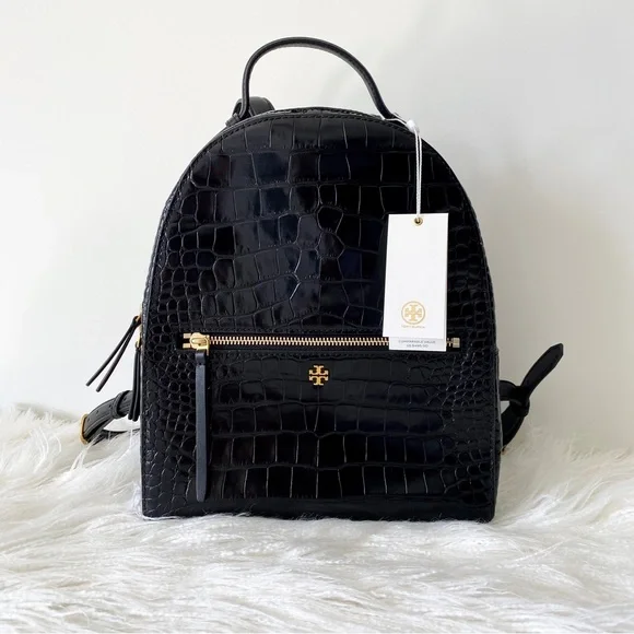 Tory Burch Croc-embossed Backpack - Picture 1 of 3